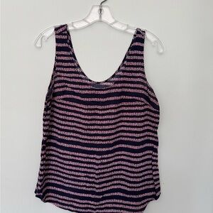 Striped Pink and Black Women's Top Sz S